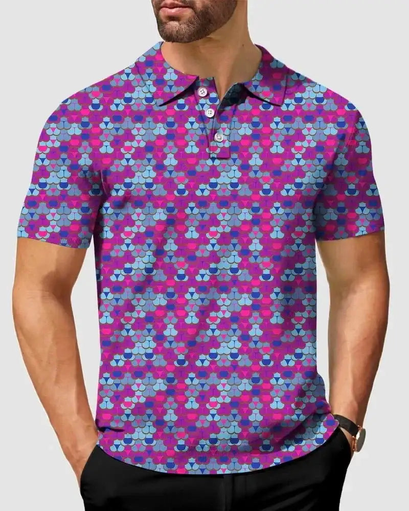 Camisa Polo Masculina Estampa Ótica Altino – Estilo Irreverente com Conforto Premium - Altino