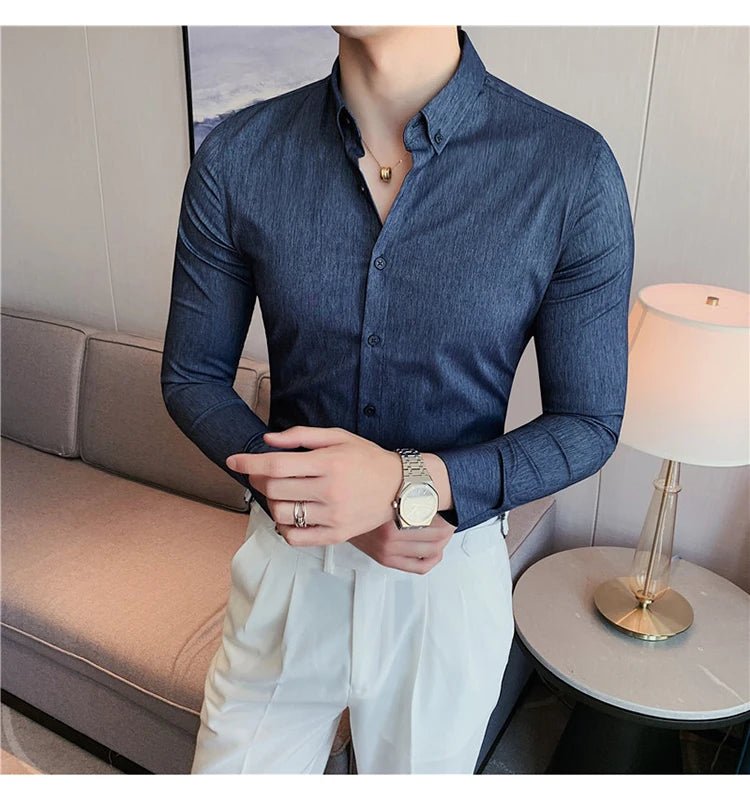 Camisa Masculina Ajuste Fino Outono 2025 - Altino