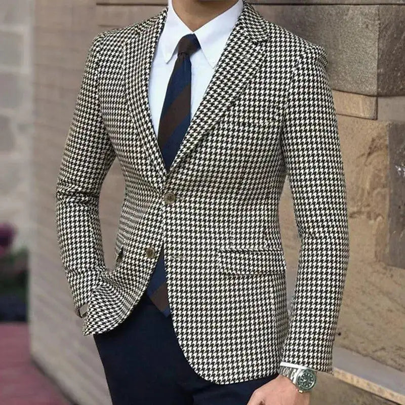 Blazer Xadrez Houndstooth Slim Fit Masculino - Altino