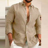 Camisa de Linho Premium Masculina – Estilo Elegante e Conforto Atemporal 2025