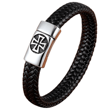 Pulseira Masculina de Couro Cruzada