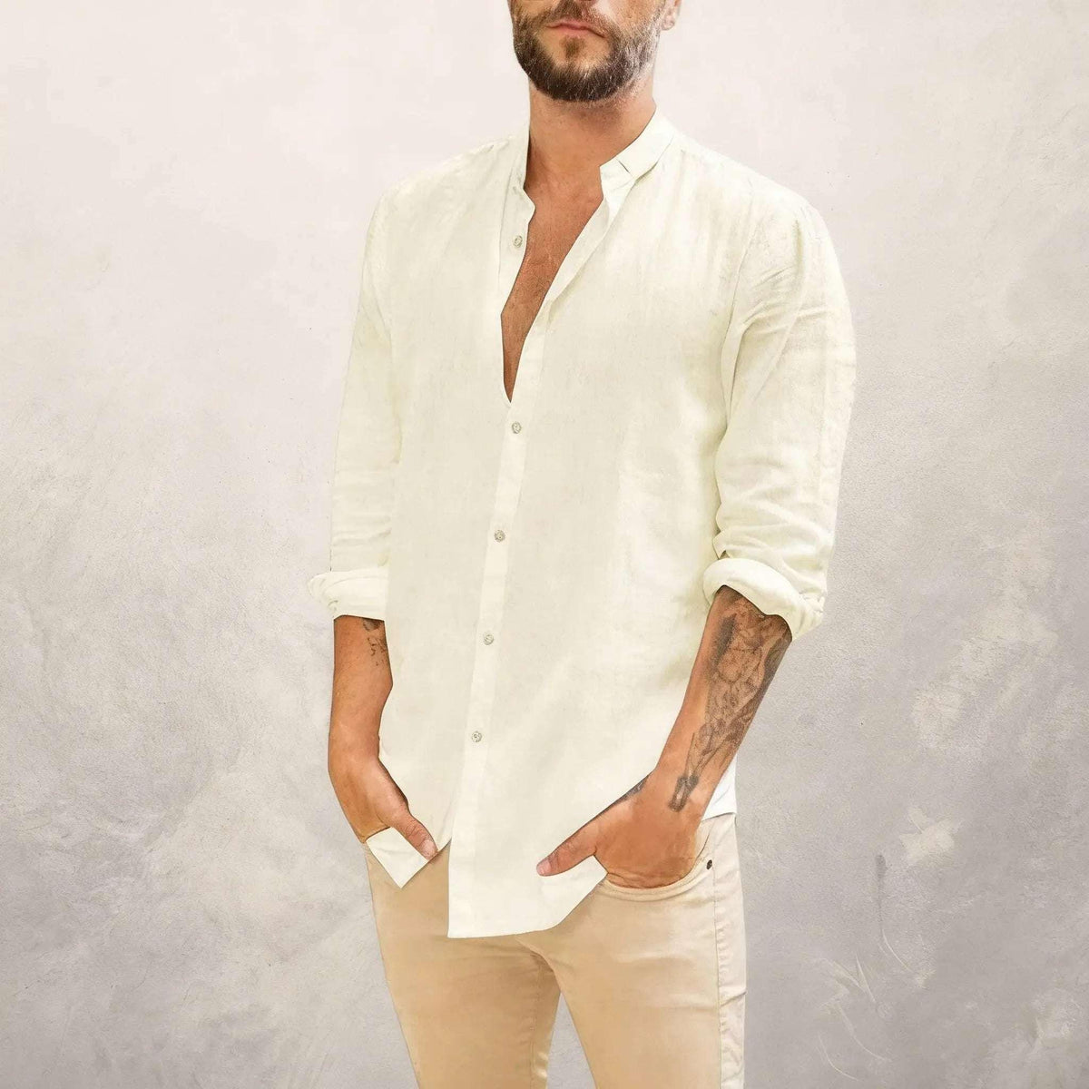 Camisa de Linho Masculio -San Tropez - Altino