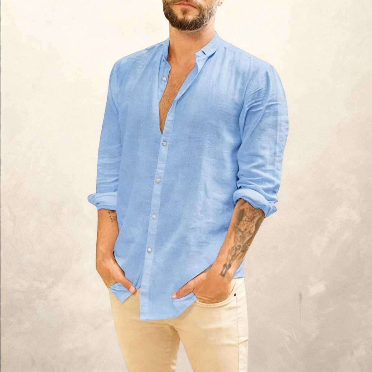 Camisa de Linho  Masculio -San Tropez - Altino