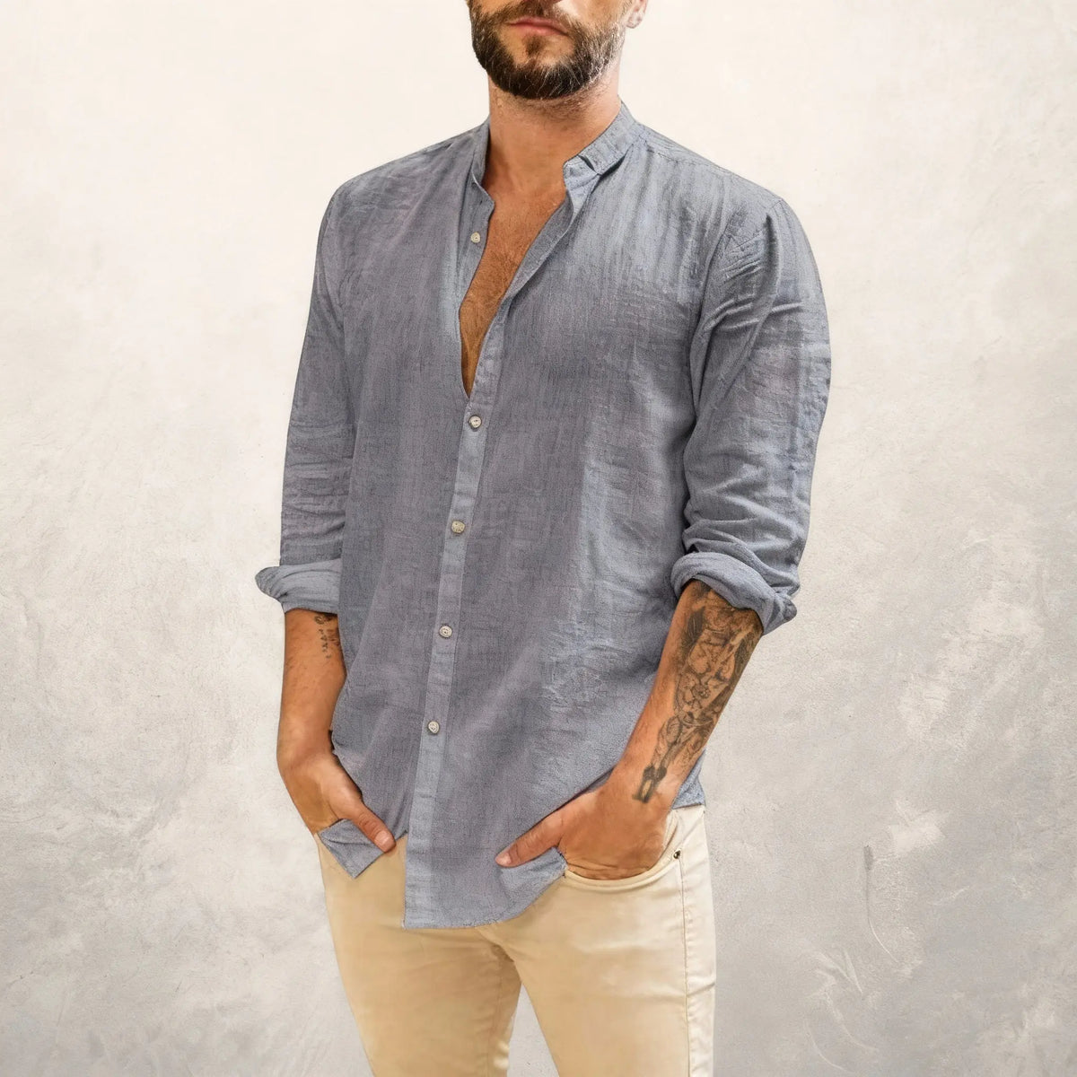 Camisa de Linho  Masculio -San Tropez - Altino