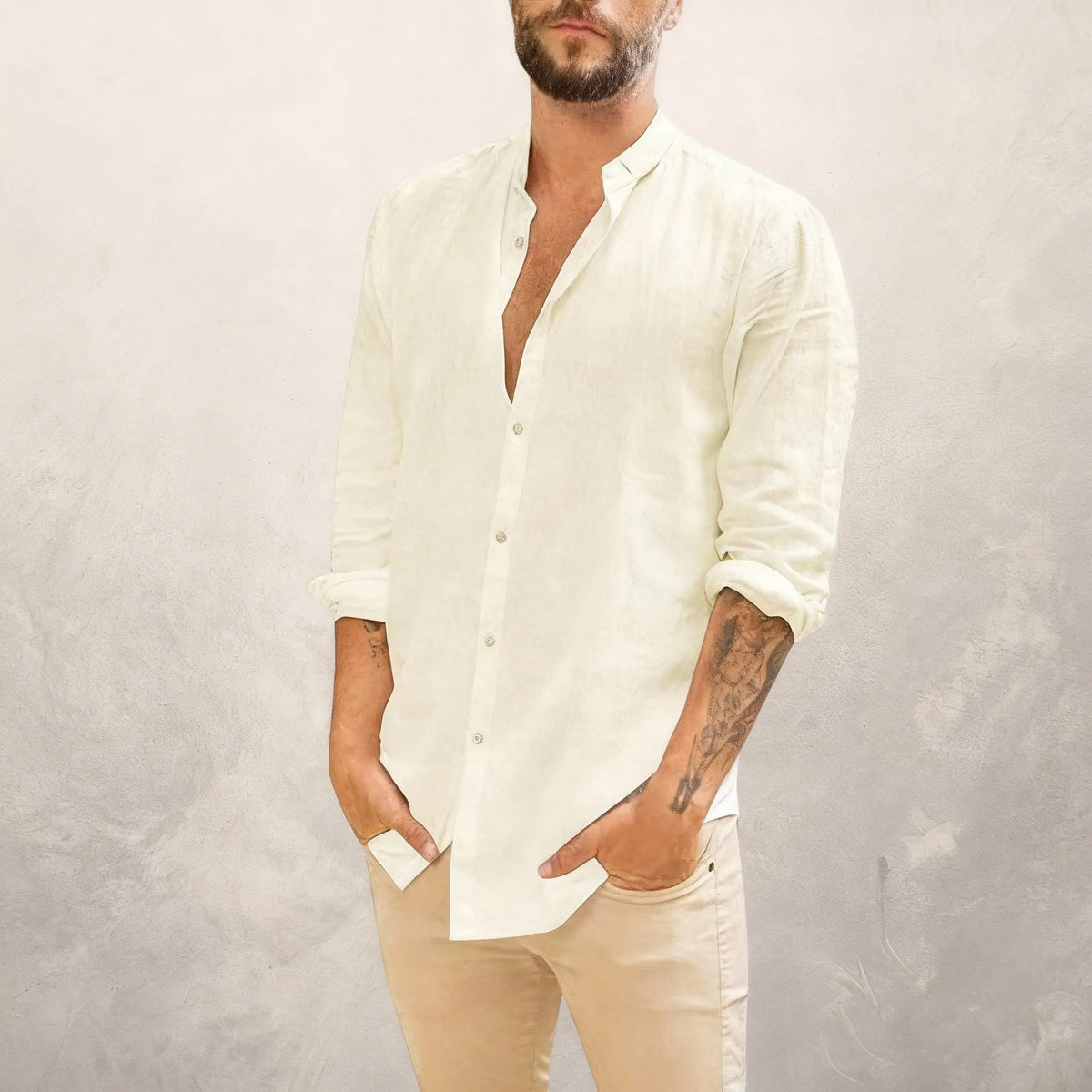 Camisa de Linho  Masculio -San Tropez - Altino