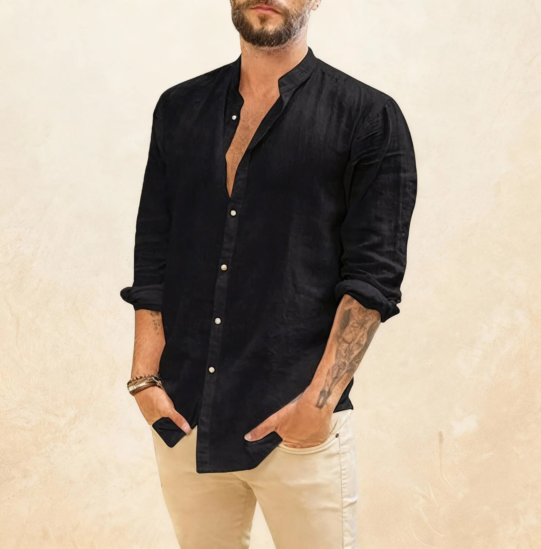 Camisa de Linho  Masculio -San Tropez - Altino